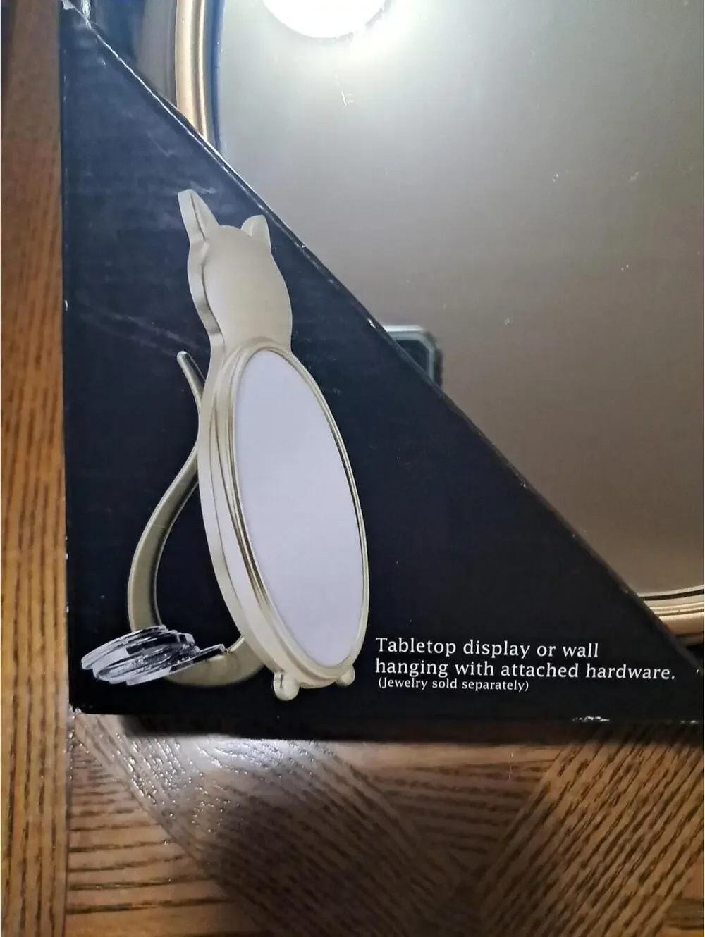 New In Box CAT mirror Stand Tabletop Or Wall